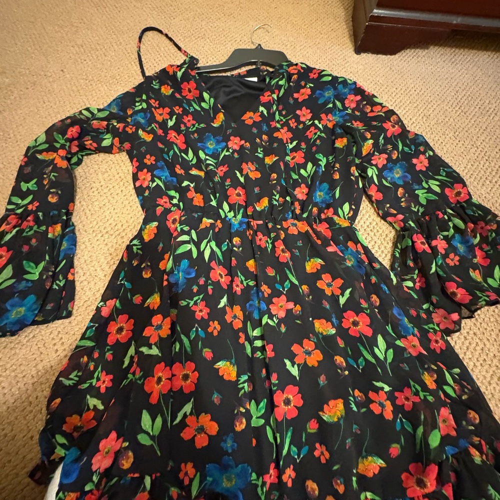 Calvin Klein Floral Black Dress